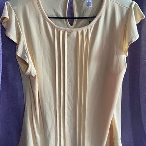 Calvin Klein Cream Pleated Blouse